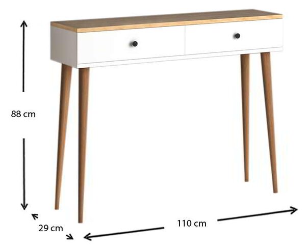 Κονσόλα μελαμίνης Alis Megapap χρώμα pine white 110x29x88εκ