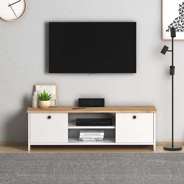 Έπιπλο τηλεόρασης Cube Megapap μελαμίνης χρώμα pine - white 120x30x40εκ