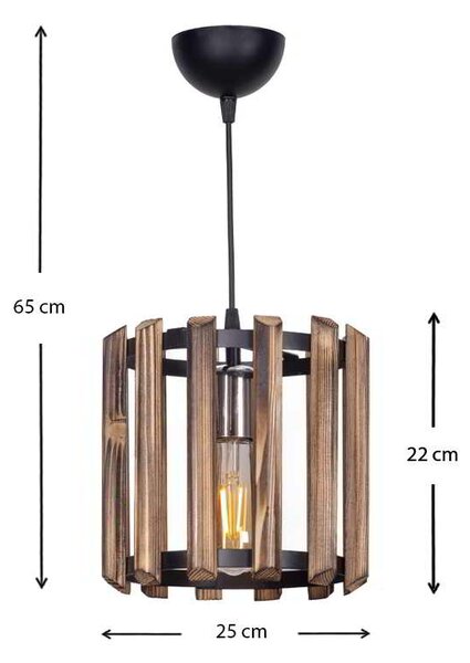 Φωτιστικό οροφής Bosco Megapap E27 ξύλινο χρώμα καφέ 25x25x65εκ