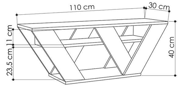 Έπιπλο τηλεόρασης Pipralla Megapap μελαμίνης χρώμα φυσικό οξιάς 110x30x40εκ