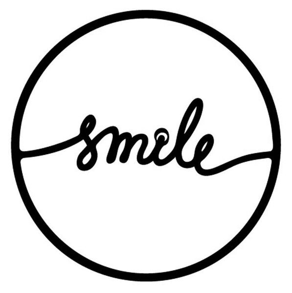 Διακοσμητικό τοίχου Smile Megapap μεταλλικό χρώμα μαύρο 45x2x45εκ