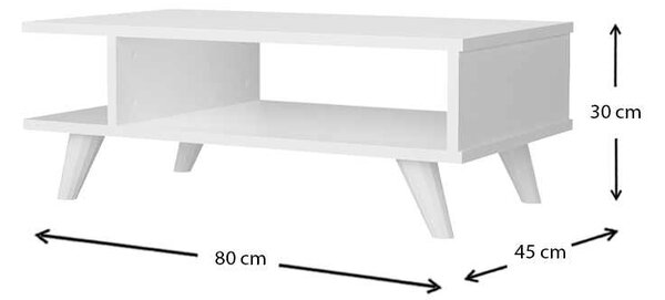 Τραπεζάκι σαλονιού Titus Megapap από μελαμίνη χρώμα λευκό 80x45x30εκ