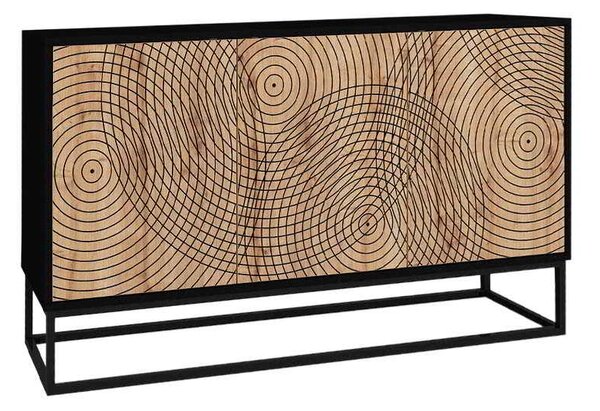 Μπουφές μελαμίνης Themis Megapap χρώμα μαύρο - sapphire oak 150x35x83,6εκ