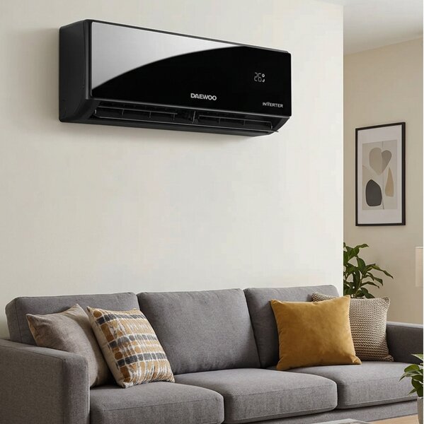 Κλιματιστικό Inverter Daewoo Pro DAC-12PROBK - 12000 Btu, Εξελιγμένα Φίλτρα με Αποστείρωση, Ροή Αέρα 4ων Κατευθύνσεων - Wi-Fi - Eνεργειακή Kλάση A++/A