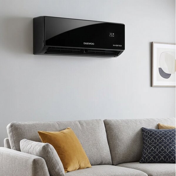 Κλιματιστικό Inverter Daewoo Pro DAC-24PROBK - 24000 Btu, Εξελιγμένα Φίλτρα με Αποστείρωση, Ροή Αέρα 4ων Κατευθύνσεων - Wi-Fi - Eνεργειακή Kλάση A++/A