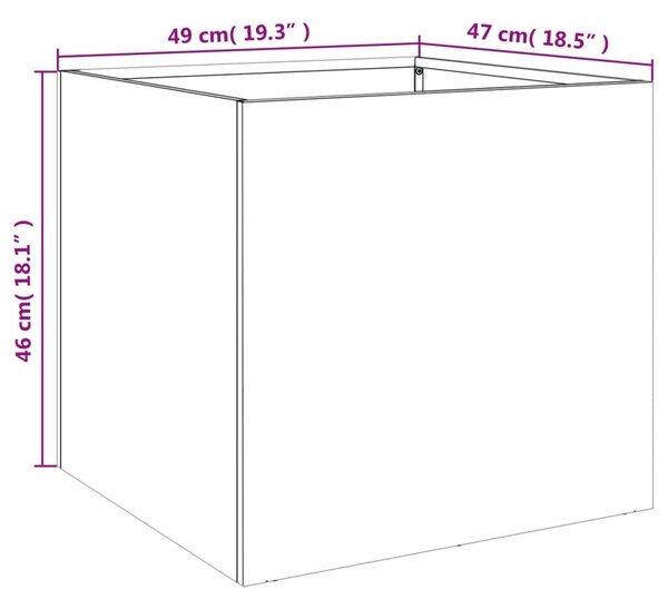 Ζαρντινιέρα Λαδί 49x47x46 εκ. από Χάλυβα - Πράσινο