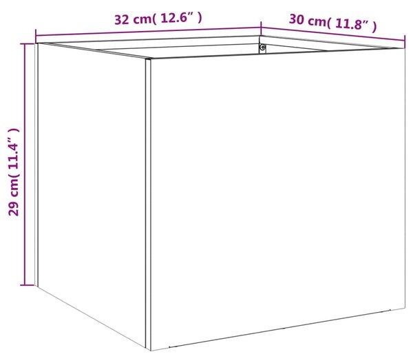 Ζαρντινιέρα Μαύρη 32x30x29 εκ. από Χάλυβα - Μαύρο