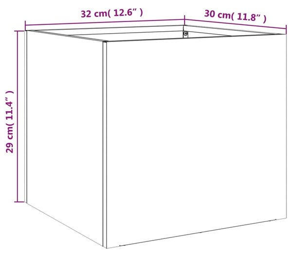 Ζαρντινιέρες 2 τεμ. Ανθρακί 32x30x29εκ. από Χάλυβα - Ανθρακί