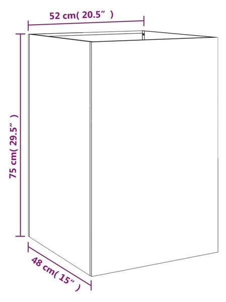 Ζαρντινιέρα Λευκή 52x48x75 εκ. από Χάλυβα - Λευκό