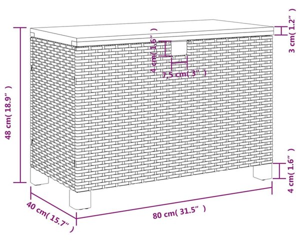 Κουτί Αποθ. Κήπου Μπεζ 80x40x48 εκ. Συνθ. Ρατάν/Μασίφ Ακακία - Μπεζ