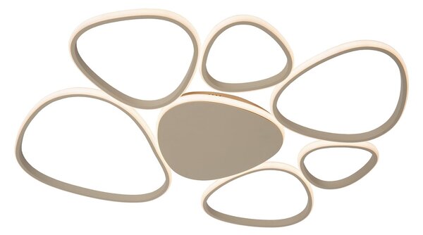 Lucide LED φωτιστικό οροφής Samling, μήκος 90 cm, γκρι-καφέ, μέταλλο, ρυθμιζόμενος, Μπεζ, Σαλόνι / τραπεζαρία, Μέταλλο, σύγχρονο