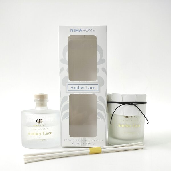 Σετ Αρωματικών Χώρου 2τμχ Nima Aroma Amber Lace