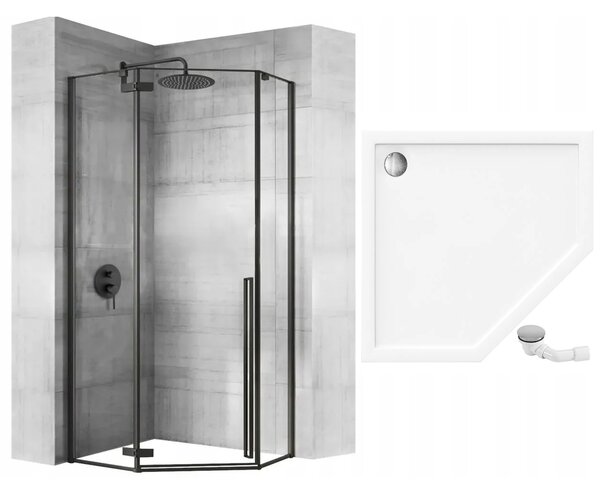 Καμπίνα ντους Rea DIAMOND ΜΑΥΡΟ ΜΑΤ 90x90