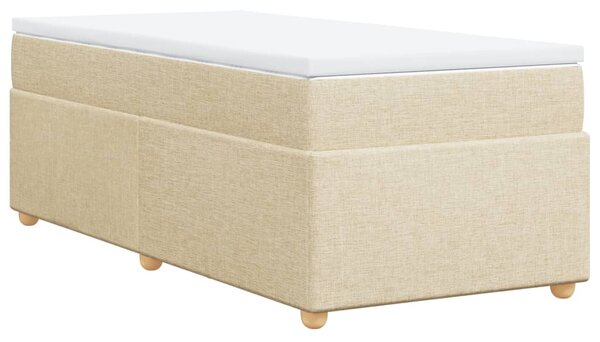 VidaXL Κρεβάτι Boxspring με Στρώμα Κρεμ 80 x 200 εκ. Υφασμάτινο