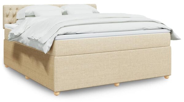 VidaXL Κρεβάτι Boxspring με Στρώμα Κρεμ 180x200 εκ. Υφασμάτινο