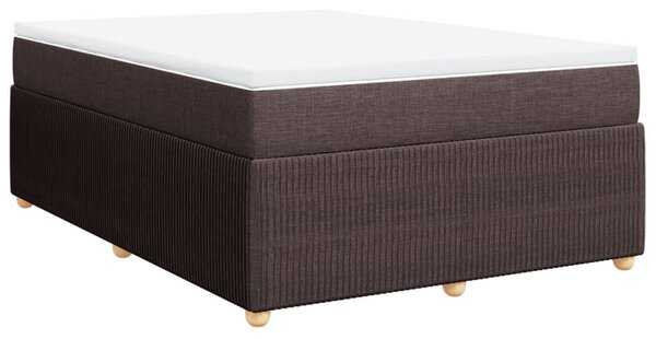 VidaXL Κρεβάτι Boxspring με Στρώμα Σκούρο Καφέ 140x200 εκ Υφασμάτινο