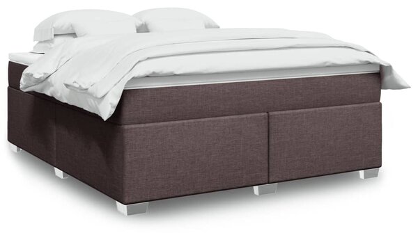 VidaXL Κρεβάτι Boxspring με Στρώμα Σκούρο Καφέ 180x200 εκ Υφασμάτινο