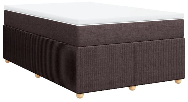 VidaXL Κρεβάτι Boxspring με Στρώμα Σκούρο Καφέ 120x200 εκ. Υφασμάτινο