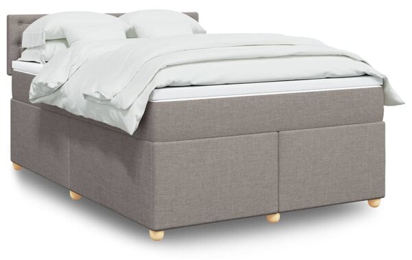 VidaXL Κρεβάτι Boxspring με Στρώμα Taupe 140x190 εκ. Υφασμάτινο