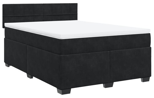 VidaXL Κρεβάτι Boxspring με Στρώμα Μαύρο 160x200 εκ. Βελούδινο