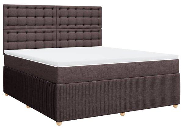 VidaXL Κρεβάτι Boxspring με Στρώμα Σκούρο Καφέ 180x200 εκ Υφασμάτινο