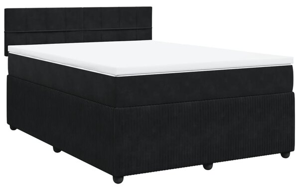 VidaXL Κρεβάτι Boxspring με Στρώμα Μαύρο 160x200 εκ. Βελούδινο