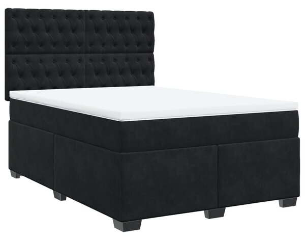 VidaXL Κρεβάτι Boxspring με Στρώμα Μαύρο 160x200 εκ. Βελούδινο