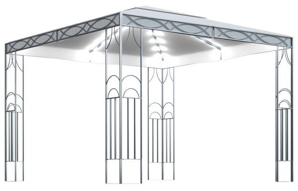 VidaXL Κιόσκι με Φωτάκια LED Κρεμ 300 x 300 εκ