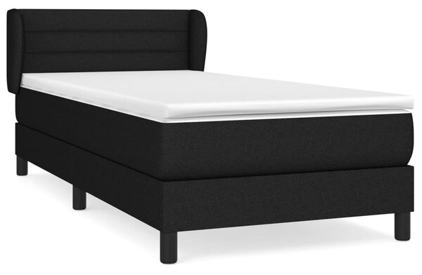 VidaXL Κρεβάτι Boxspring με Στρώμα Μαύρο 80 x 200 εκ. Υφασμάτινο