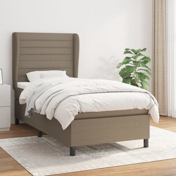 VidaXL Κρεβάτι Boxspring με Στρώμα Taupe 80x200 εκ. Υφασμάτινο