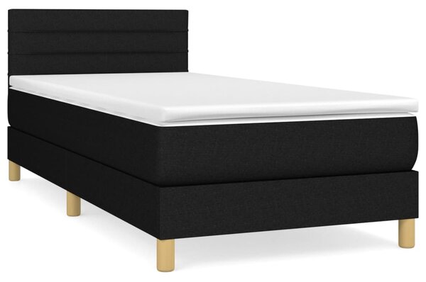 VidaXL Κρεβάτι Boxspring με Στρώμα Μαύρο 80 x 200 εκ. Υφασμάτινο