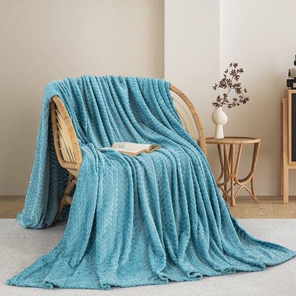 Κουβέρτα Fleece Υπέρδιπλη (220x240) AdamHome 550 Aqua