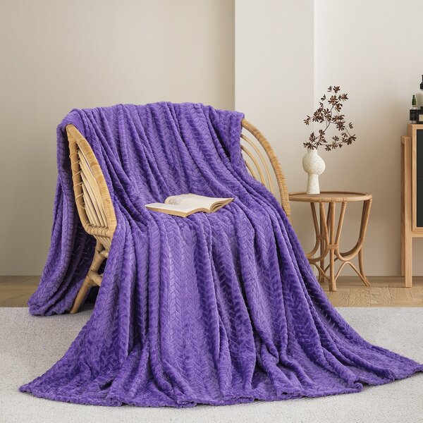 Κουβέρτα Fleece Ημίδιπλη (180x240) AdamHome 550 Purple