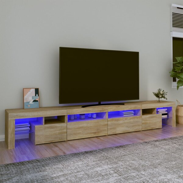 VidaXL Έπιπλο Τηλεόρασης με LED Sonoma Δρυς 260x36,5x40 εκ