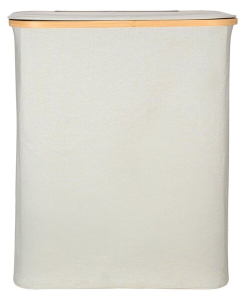 Καλάθι Απλύτων 2 Θέσεων (56x37x68) Estia Bamboo Essentials Γκρι 02-26974