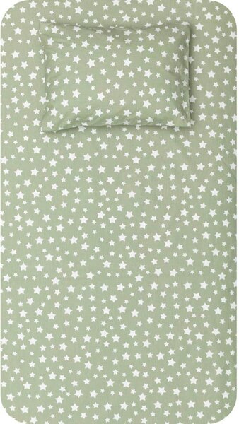 Borea Σεντόνι Σετ 2ΤΜΧ Stars Μονό Λαδί 160 x 240 cm + 50 x 70 cm Λαδί