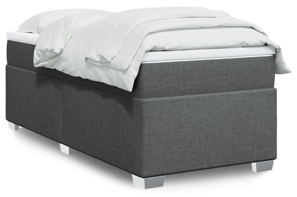 VidaXL Κρεβάτι Boxspring με Στρώμα Σκούρο Γκρι 80x200 εκ. Υφασμάτινο