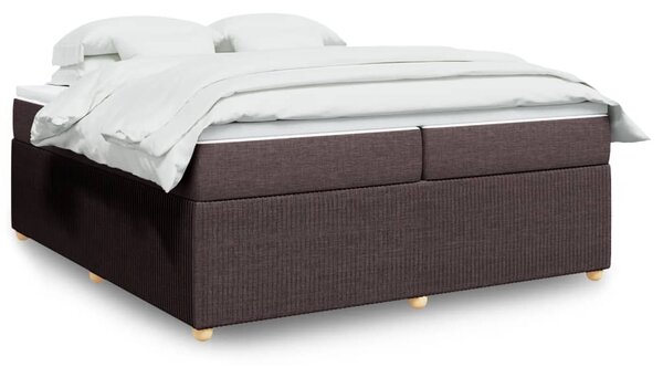 VidaXL Κρεβάτι Boxspring με Στρώμα Σκούρο Καφέ 200x200 εκ. Υφασμάτινο