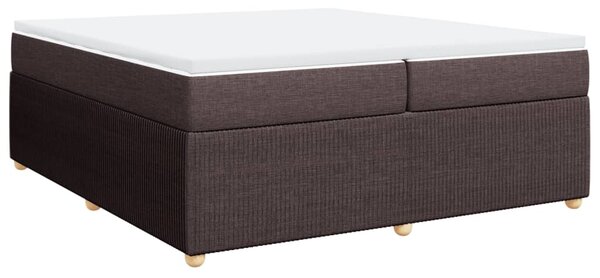 VidaXL Κρεβάτι Boxspring με Στρώμα Σκούρο Καφέ 200x200 εκ. Υφασμάτινο