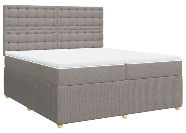 VidaXL Κρεβάτι Boxspring με Στρώμα Taupe 200x200 εκ. Υφασμάτινο