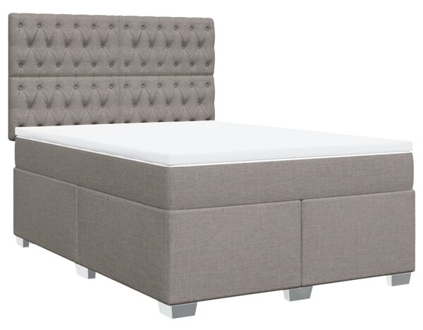 VidaXL Κρεβάτι Boxspring με Στρώμα Taupe 160x200 εκ. Υφασμάτινο