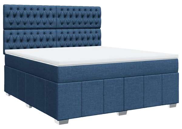 VidaXL Κρεβάτι Boxspring με Στρώμα Μπλε 180x200 εκ. Υφασμάτινο