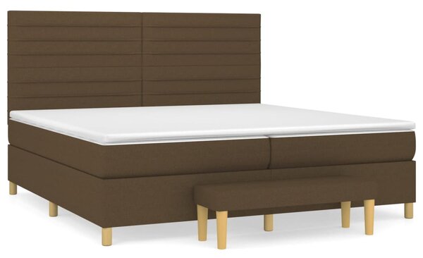 VidaXL Κρεβάτι Boxspring με Στρώμα Σκούρο Καφέ 200x200 εκ. Υφασμάτινο