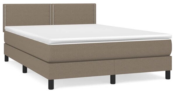 VidaXL Κρεβάτι Boxspring με Στρώμα Taupe 140x190 εκ. Υφασμάτινο