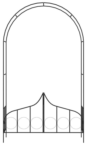 VidaXL Αψίδα Κήπου με Πόρτα Μαύρη 138 x 40 x 238 εκ. Σιδερένια