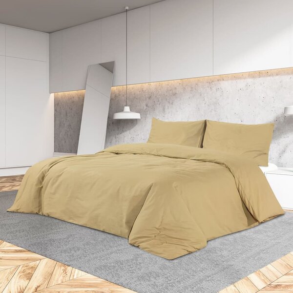 VidaXL Σετ Παπλωματοθήκης Taupe 135x200 εκ. Ελαφρύ Ύφασμα Μικροϊνών