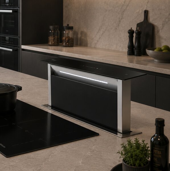 Συρόμενος Απορροφητήρας Πάγκου Haier HADD9SS6B με πλάτος 88cm και απορροφητική ισχύ 605m³/h