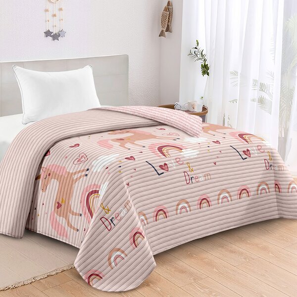 Κουβερλί Μονό 2 Όψεων (160x220) AdamHome Unicorn 430