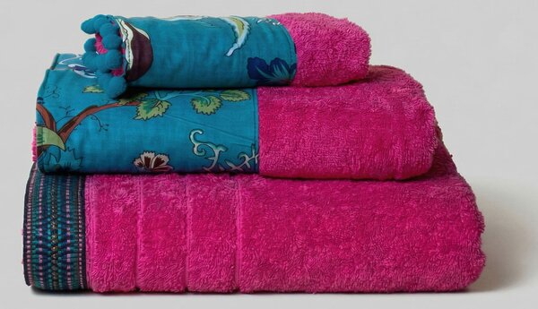 Πετσέτα Χεριών (30x50) White Fabric Arlette Pink 600gsm