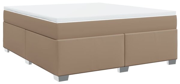 VidaXL Κρεβάτι Boxspring με Στρώμα Καπουτσίνο 180x200 εκ. Συνθ. Δέρμα